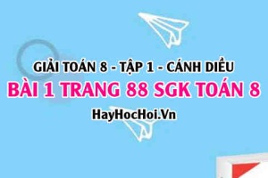 Giải bài 1 trang 88 Toán 8 Tập 1 SGK Cánh Diều